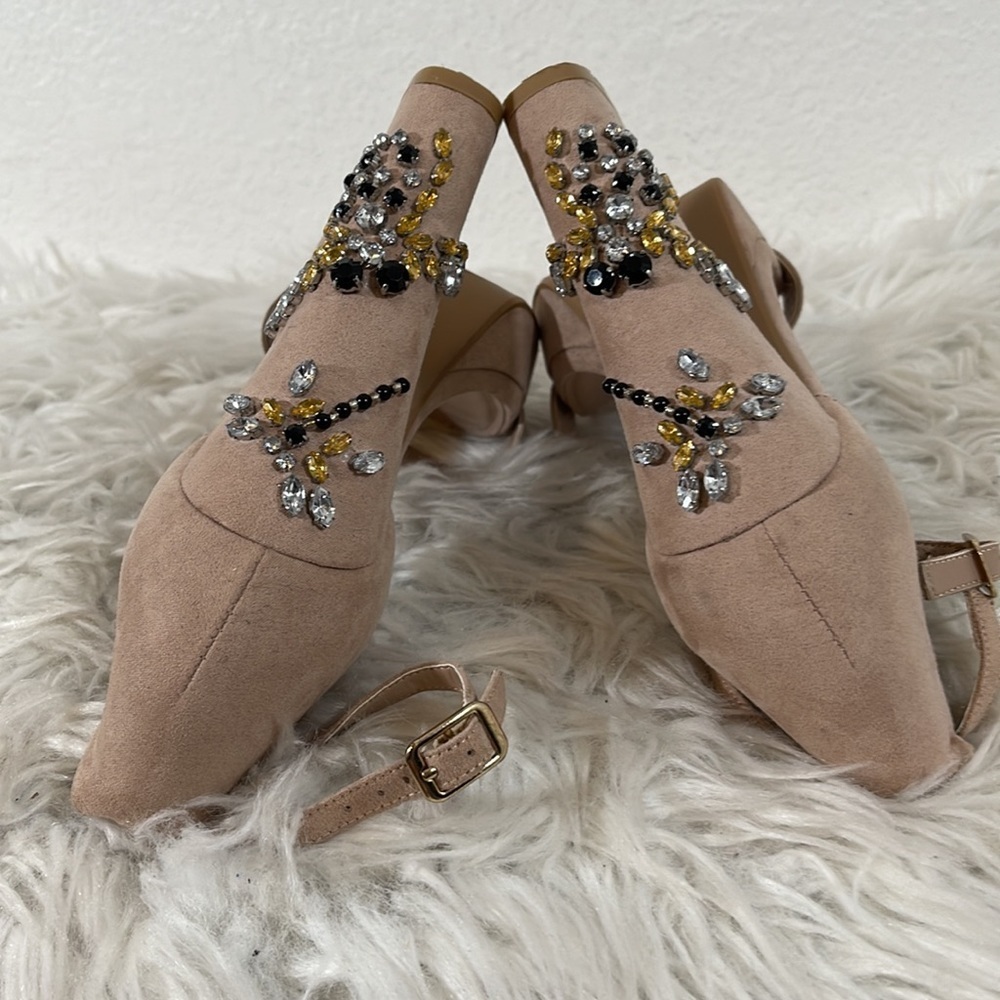 Shoe Dazzle Alisha Crystal Embellished Block Heel Platform Size 9.5 - Picture 9 of 12